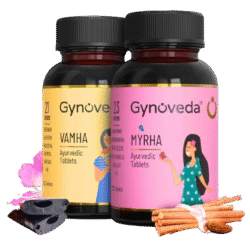Gynoveda Female Wellness Combo – Myrha & Vamha Ayurvedic Tablets for PCOS, Hormonal Balance